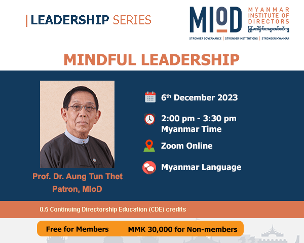 Mindful Leadership by Prof. Dr. Aung Tun Thet